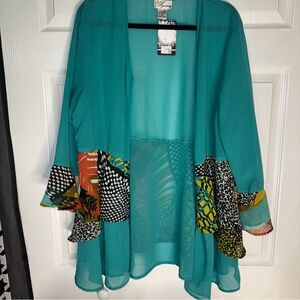 Signature Teal Lightweight Sheer Kimono
